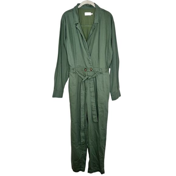 Boyish Jeans Hendrix Jumpsuit Overall Green Mile Long Sleeve Pockets Revolve XL